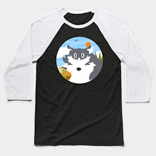 Wolf Face Scene Baseball T-Shirt